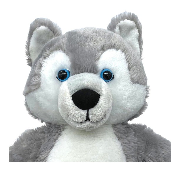 Build A Bear Great Wolf Lodge Wiley the Wolf BAB 16” Plush Stuffed Toy Blue Eyes - Picture 7 of 13